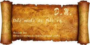 Dömsödi Márk névjegykártya